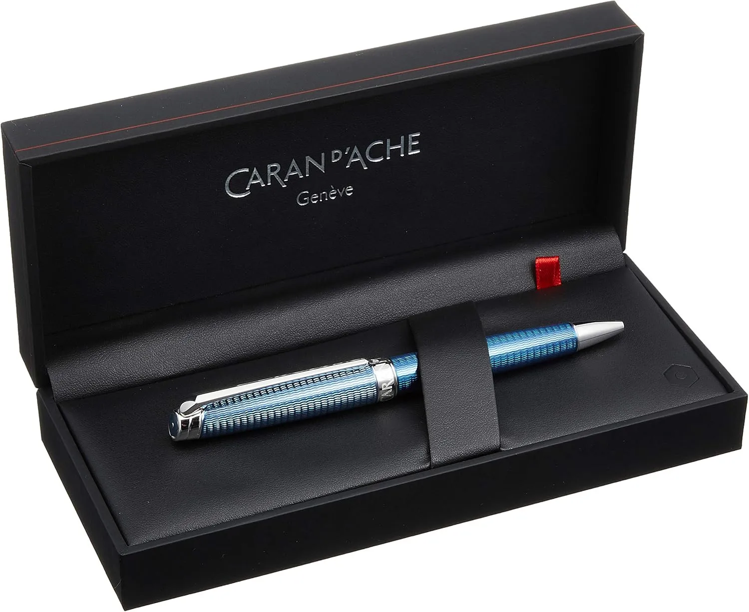 Caran d-ache Léman Grand Twist Retractable Pen Black, Blue 1pc (S) – Ballpoint Pens (Twist Retractable Pen, Blue, Silver, Black, Blue, Silver, Fine, Ambidextrous