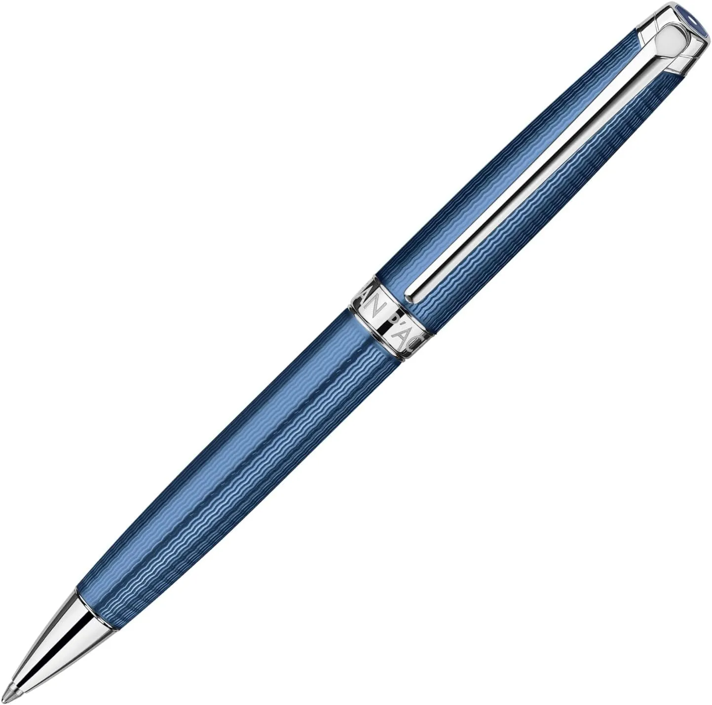 Caran d-ache Léman Grand Twist Retractable Pen Black, Blue 1pc (S) – Ballpoint Pens (Twist Retractable Pen, Blue, Silver, Black, Blue, Silver, Fine, Ambidextrous