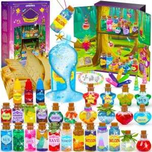 CARTELL Fairy Magic Potions Kit for Kids, Upgraded 26 DIY Mixed Magic Wizard Potion Bottles, Mystery Potions Craft Kit, Christmas Decorations Birthday Gifts for Age 6 7 8 9 10  Year Old Girls Boys