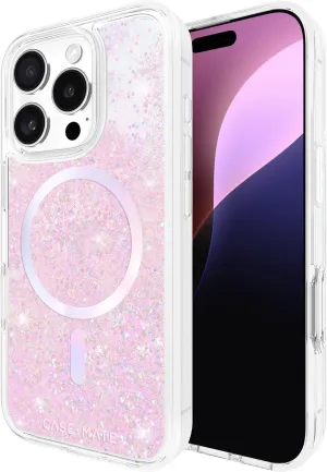 Case-Mate iPhone 16 Pro Case [Compatible with MagSafe] - Iridescent Liquid Glitter Phone Case with 12ft Drop Protection - Premium Magnetic Cover for iPhone 16 Pro - Soap Bubble Waterfall