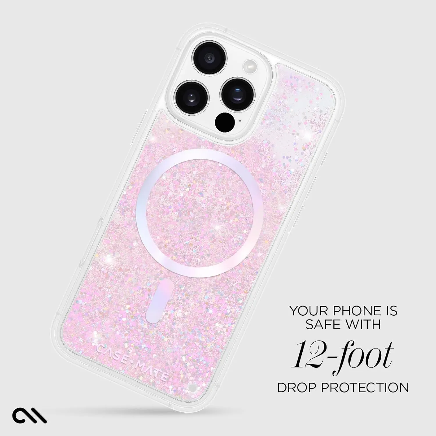 Case-Mate iPhone 16 Pro Max Case [Compatible with MagSafe] - Iridescent Liquid Glitter Phone Case with 12ft Drop Protection - Premium Magnetic Cover for iPhone 16 Pro Max - Soap Bubble Waterfall