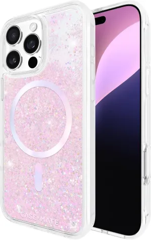 Case-Mate iPhone 16 Pro Max Case [Compatible with MagSafe] - Iridescent Liquid Glitter Phone Case with 12ft Drop Protection - Premium Magnetic Cover for iPhone 16 Pro Max - Soap Bubble Waterfall