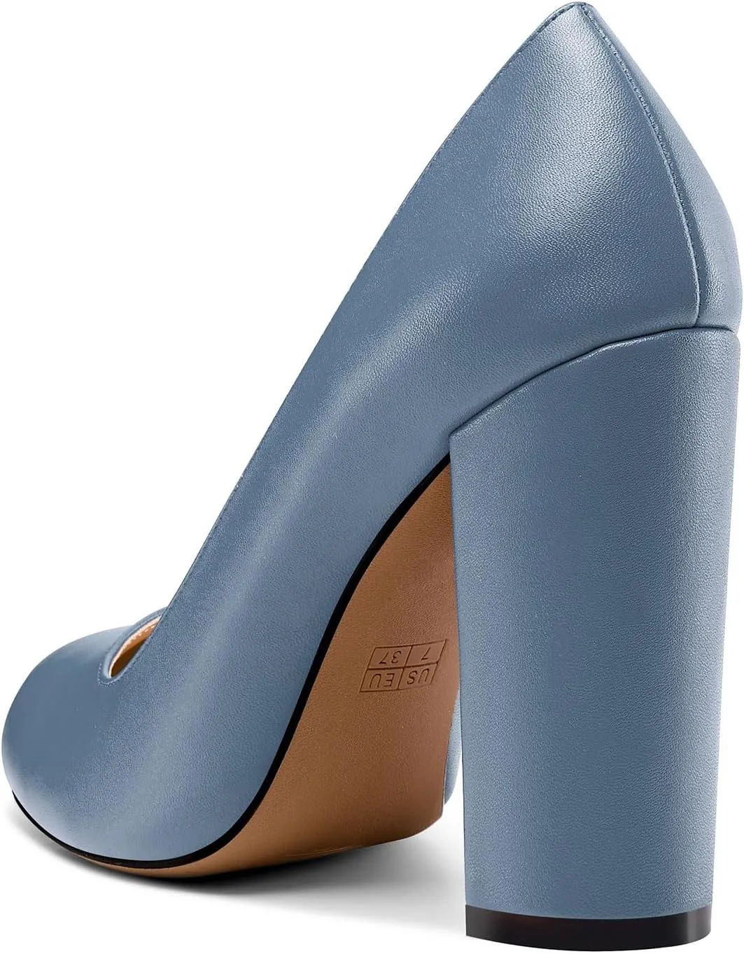 Castamere Women's High Block Heel Pumps Slip On Classic Round Toe Heels Wedding Party Dress Office Shoes 10CM