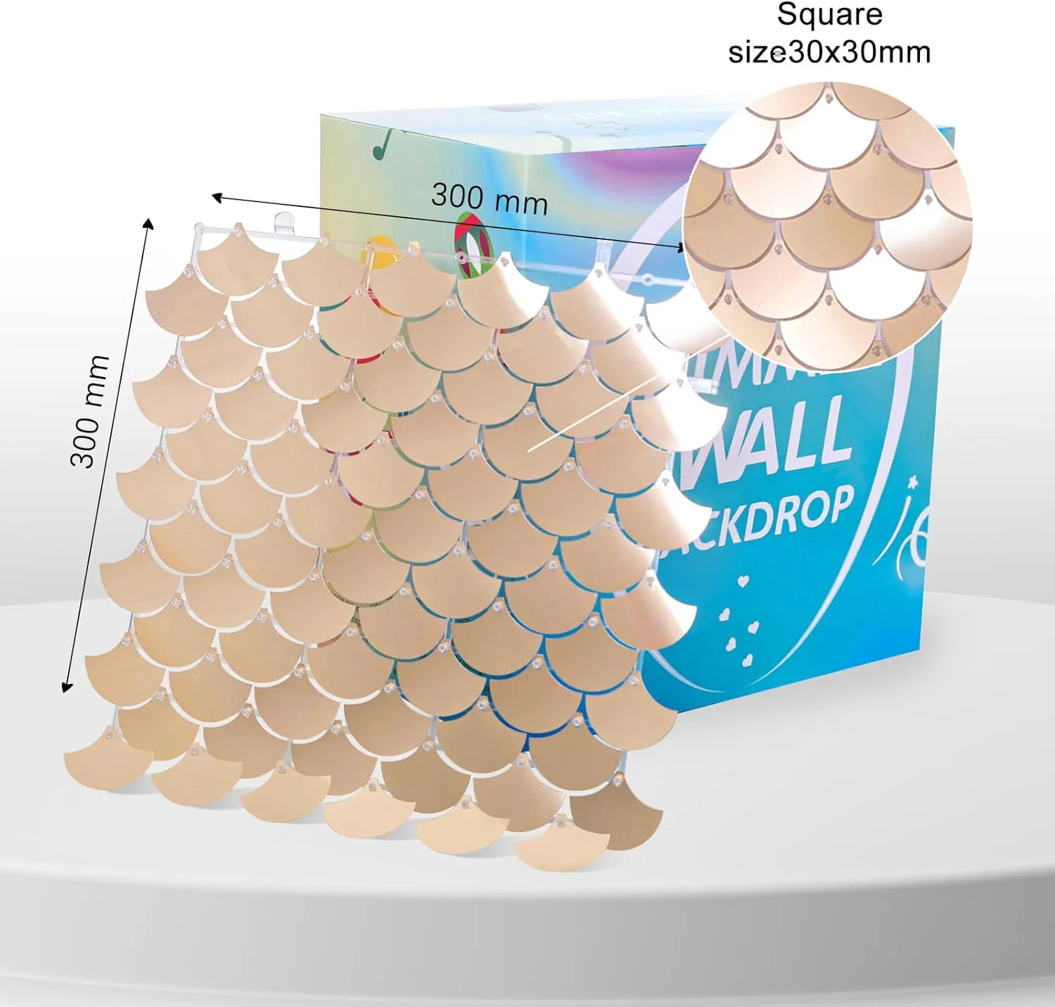Champagne Shimmer Wall Backdrop 24 Panels Photo Backdrop Sequin Wall Panel Backdrop for Birthday Wedding Engagement Mermaid Wall Disco Backdrop Decoration