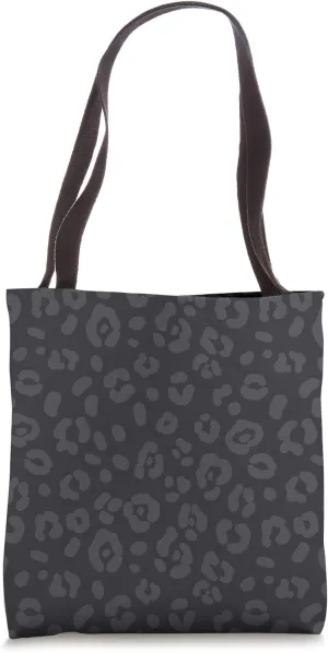 Charcoal - Chic Elegant Leopard Animal Print Pattern Tote Bag