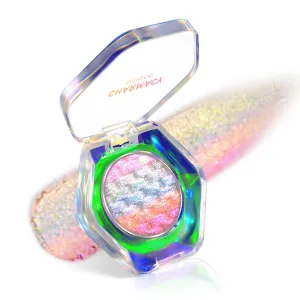 CHARMACY Chameleon Diamond Rainbow Eyeshadow, Multichrome Face Highlighter Palette, Multi-use, Long Lasting, High Pigment, Metallic Glitter Sparkling Eyeshadow Eyes Makeup Highlighter #02