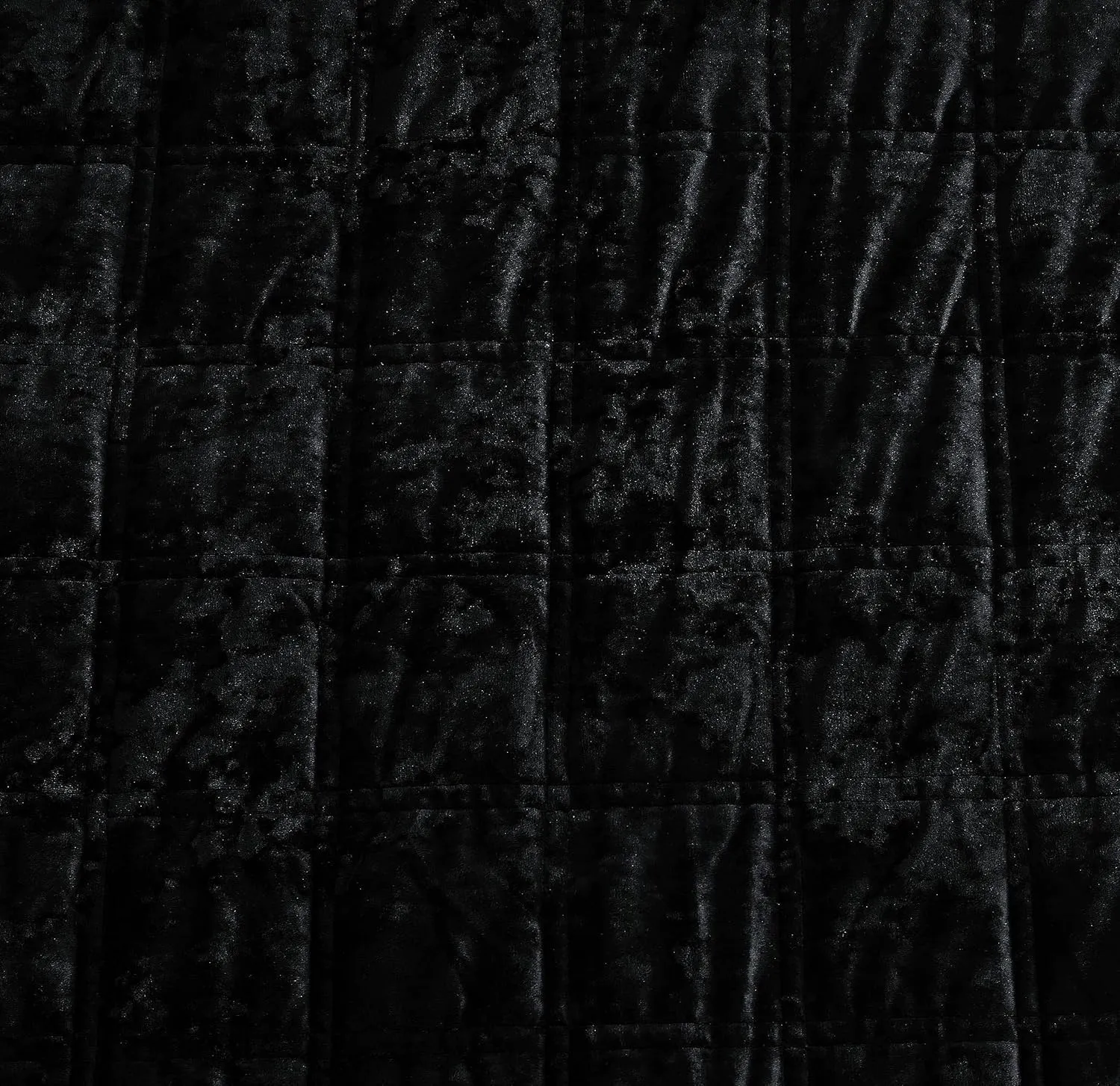 Chezmoi Collection Piers Black Velvet Quilt Oversized King Set, 3-Piece Lush Plush Distressed Velvet Bedding All Season Lightweight Comforter - Brushed Microfiber Reverse with Double Square Stitch