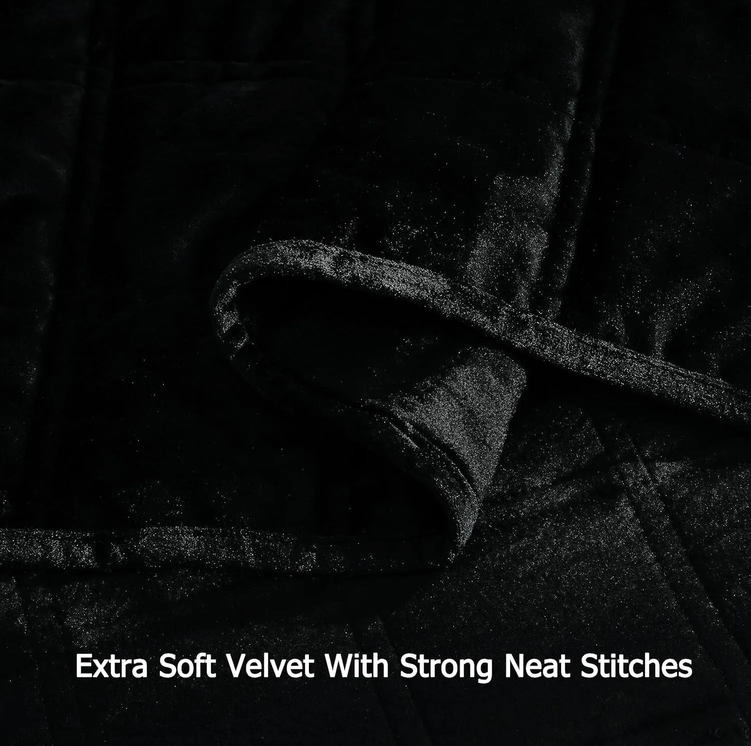 Chezmoi Collection Piers Black Velvet Quilt Oversized King Set, 3-Piece Lush Plush Distressed Velvet Bedding All Season Lightweight Comforter - Brushed Microfiber Reverse with Double Square Stitch