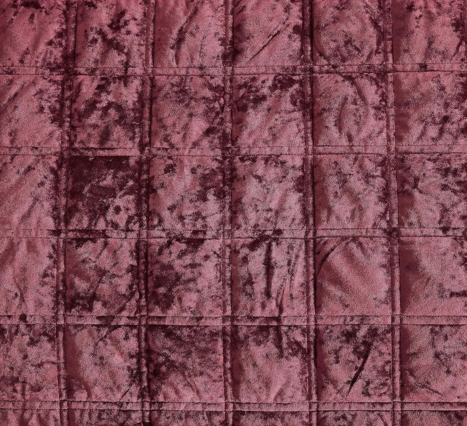 Chezmoi Collection Piers Burgundy Velvet Quilt Oversized King Set, 3-Piece Plush Distressed Velvet Bedding All Season Lightweight Comforter - Brushed Microfiber Reverse with Double Square Stitch