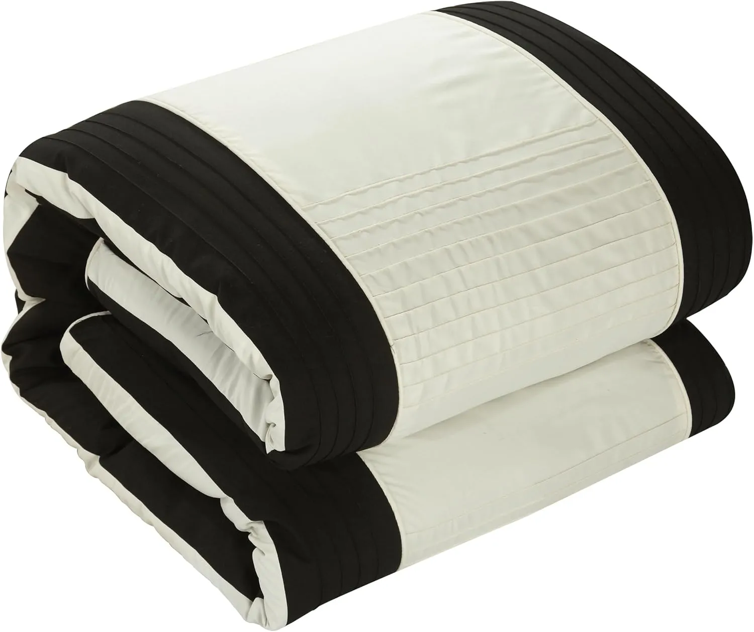 Chic Home Fiesta Color Block Comforter Sheet Set, King, Black
