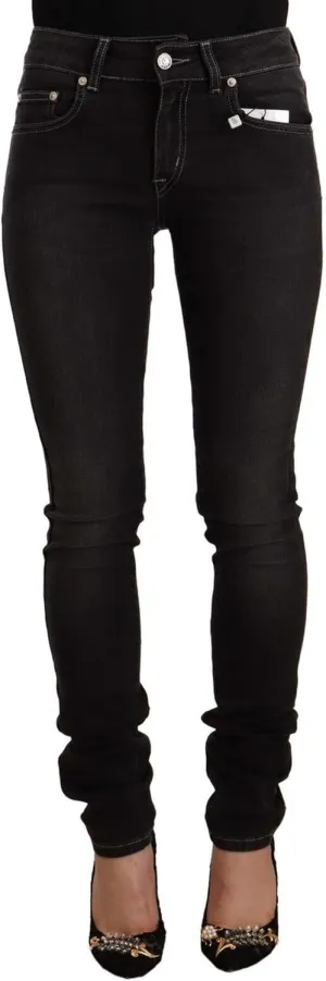 Chic Slim-Fit Black Washed Women's Jeans