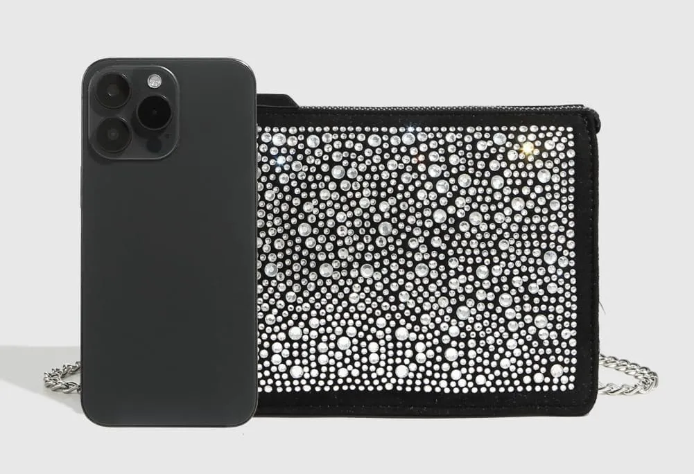 Chic Studded Square Bag - Punk Underarm/Crossbody/Handheld Purse with Chain Strap & Two Compartments. Stylish & Practical