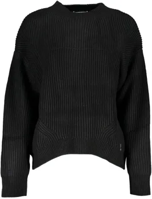 Chic Turtleneck Sweater with Contrast Women's Accents Black