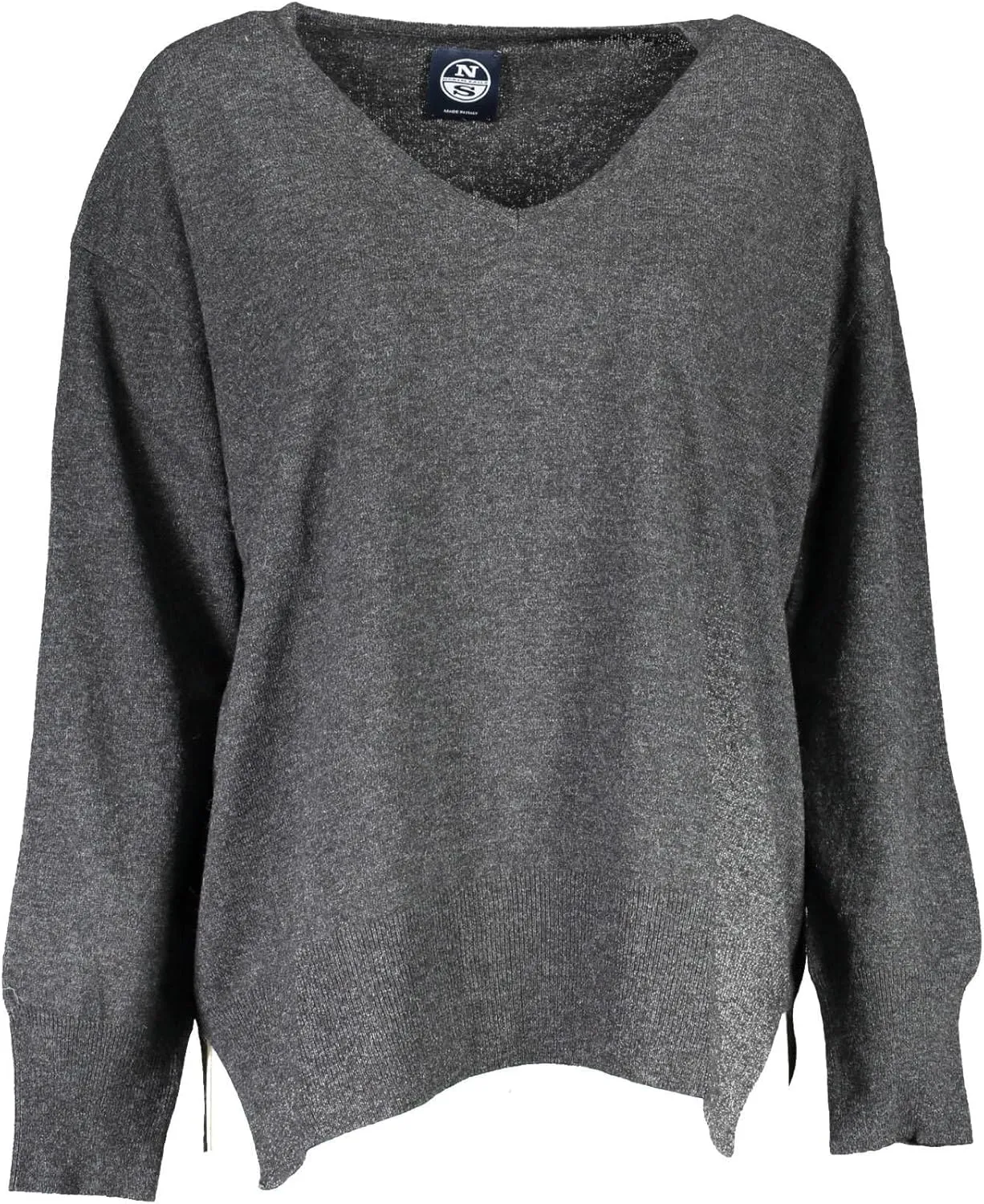 Chic V-Neck Recycled Fibers Women's Sweater Black