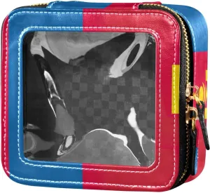CHIFIGNO Mongolia Flag Makeup Bag for Travel, Zipper Makeup Bag, Cosmetic Bag for Purse, Women Makeup Bag