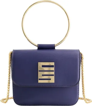 Christian Siriano New York Women's Crossbody Bag Purse, Mini Flap Shoulder Handbag with Ring Handle and Chain Strap