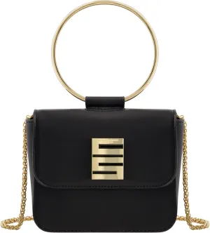 Christian Siriano New York Women's Crossbody Bag Purse, Mini Flap Shoulder Handbag with Ring Handle and Chain Strap