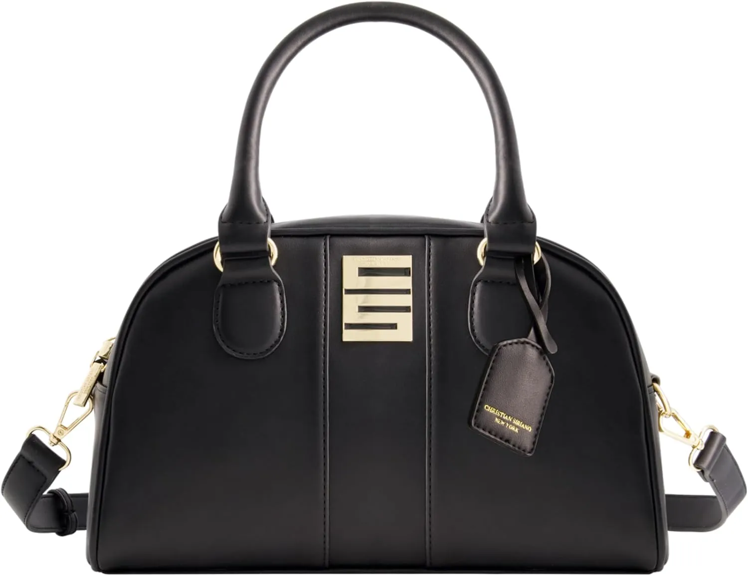 Christian Siriano New York Women's Satchel Bag Purse, Milano Bowling Crossbody Handbag with Adjustable Shoulder Strap