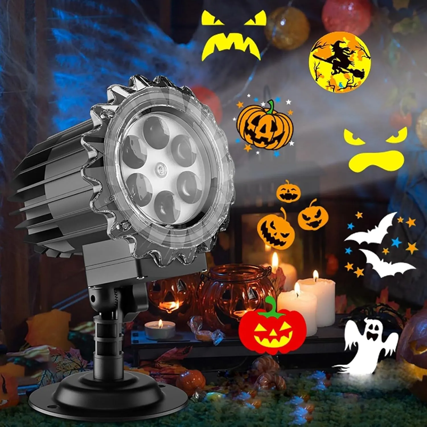Christmas Projector Lights, Halloween Projector Lamp with 16 Slides, IP44 Waterproof Snowfall Projector Lights, Rotatable Holiday Projector Light, LED Projector Lamp for Indoor Outdoor