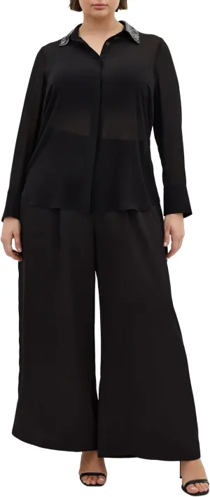 City Chic Plus Size Shirt Shooting Star in Black