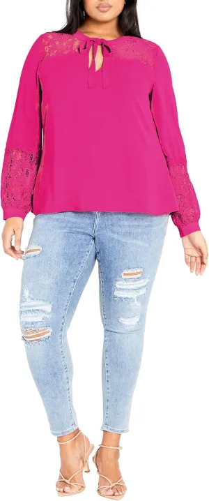 City Chic Women's Mysterious Lace Top
