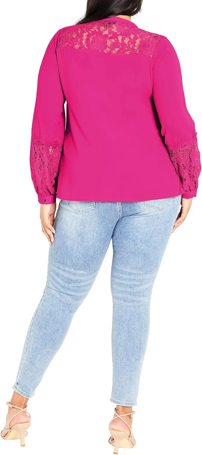 City Chic Women's Mysterious Lace Top