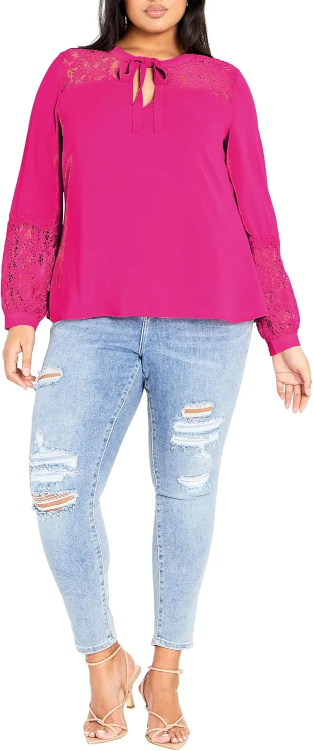 City Chic Women's Mysterious Lace Top