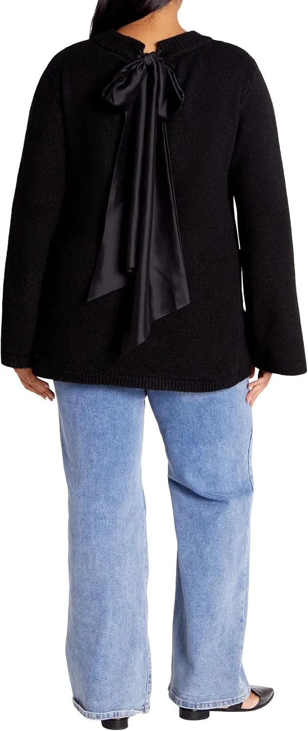City Chic Women's Plus Size Bow Back Jumper