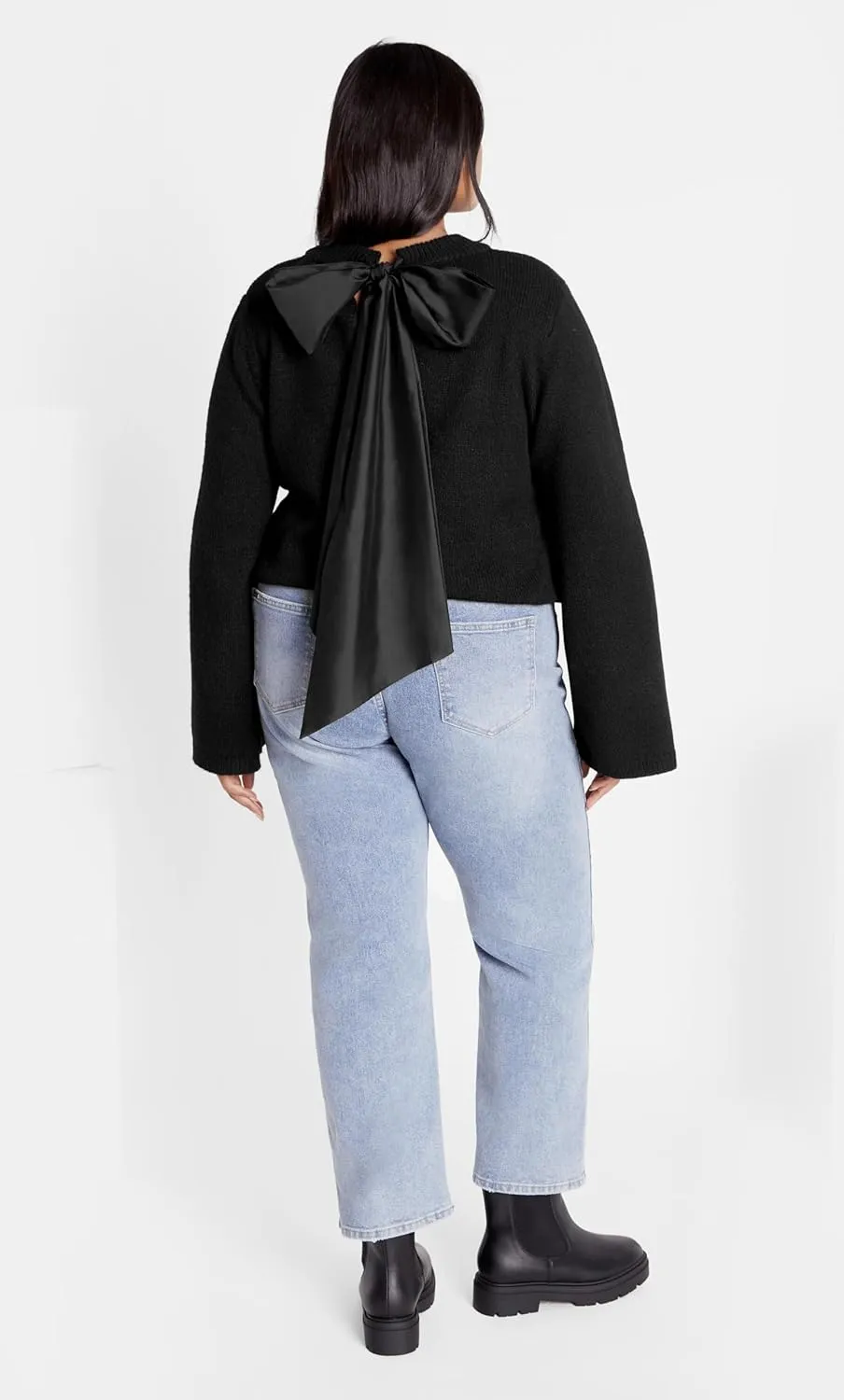 City Chic Women's Plus Size Bow Back Jumper