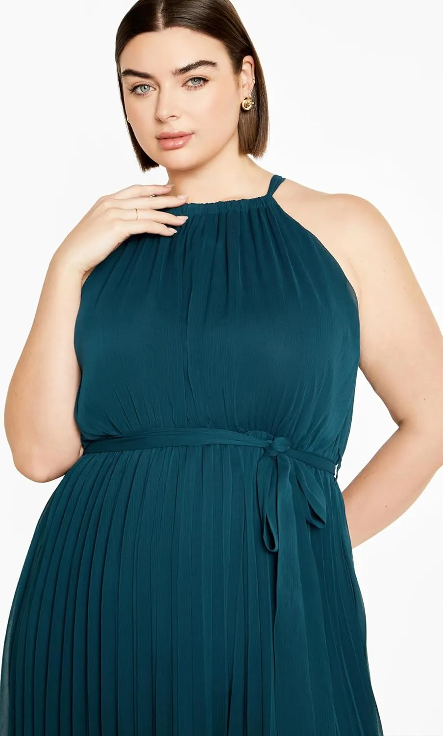 City Chic Women's Plus Size Dress - Kimmi Button Tie Waist