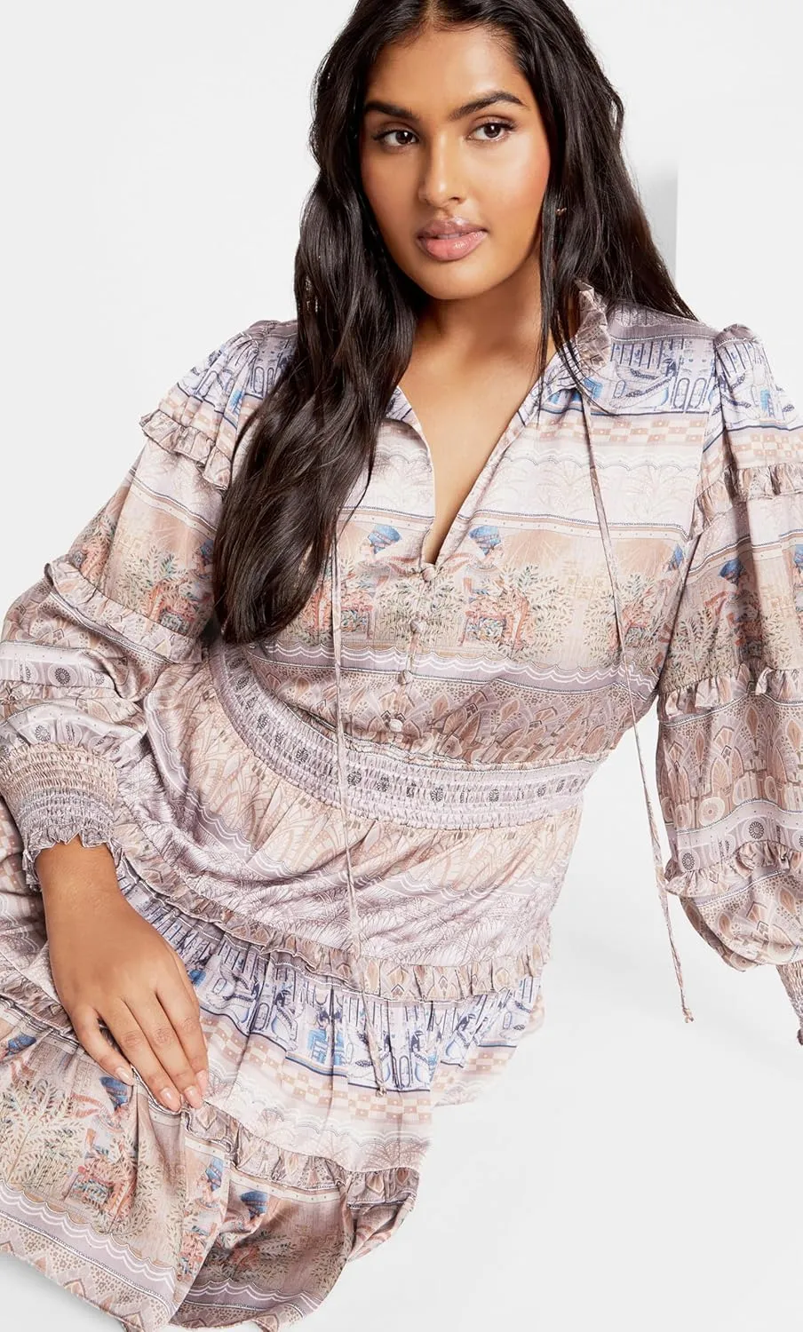 City Chic Women's Plus Size Dress-Ruffle Nile