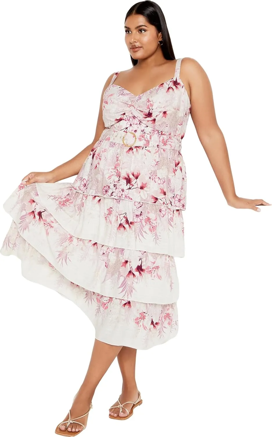 City Chic Women's Plus Size Isabella Border Dress