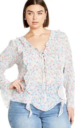 City Chic Women's Plus Size Lidia Print Top