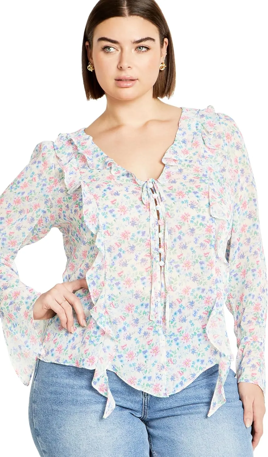 City Chic Women's Plus Size Lidia Print Top
