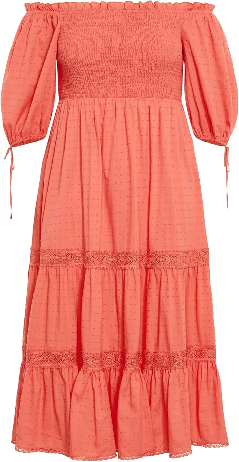 City Chic Women's Plus Size Love Shirred Dress