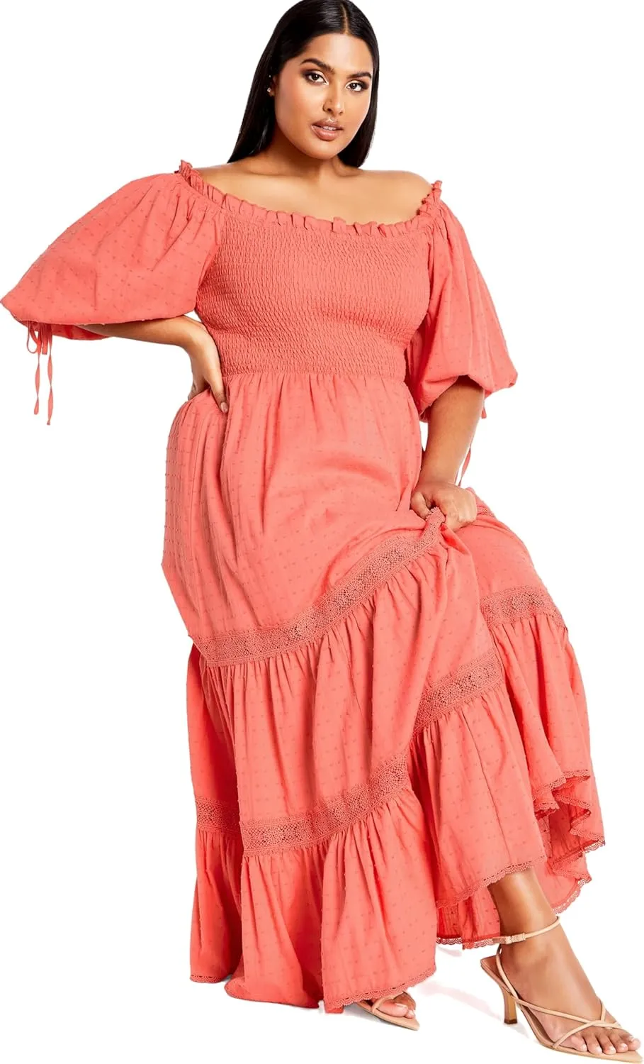 City Chic Women's Plus Size Love Shirred Dress