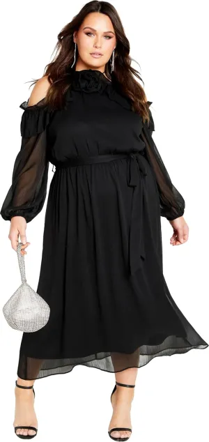 City Chic Women's Plus Size Nikita High Neck Flower Dress