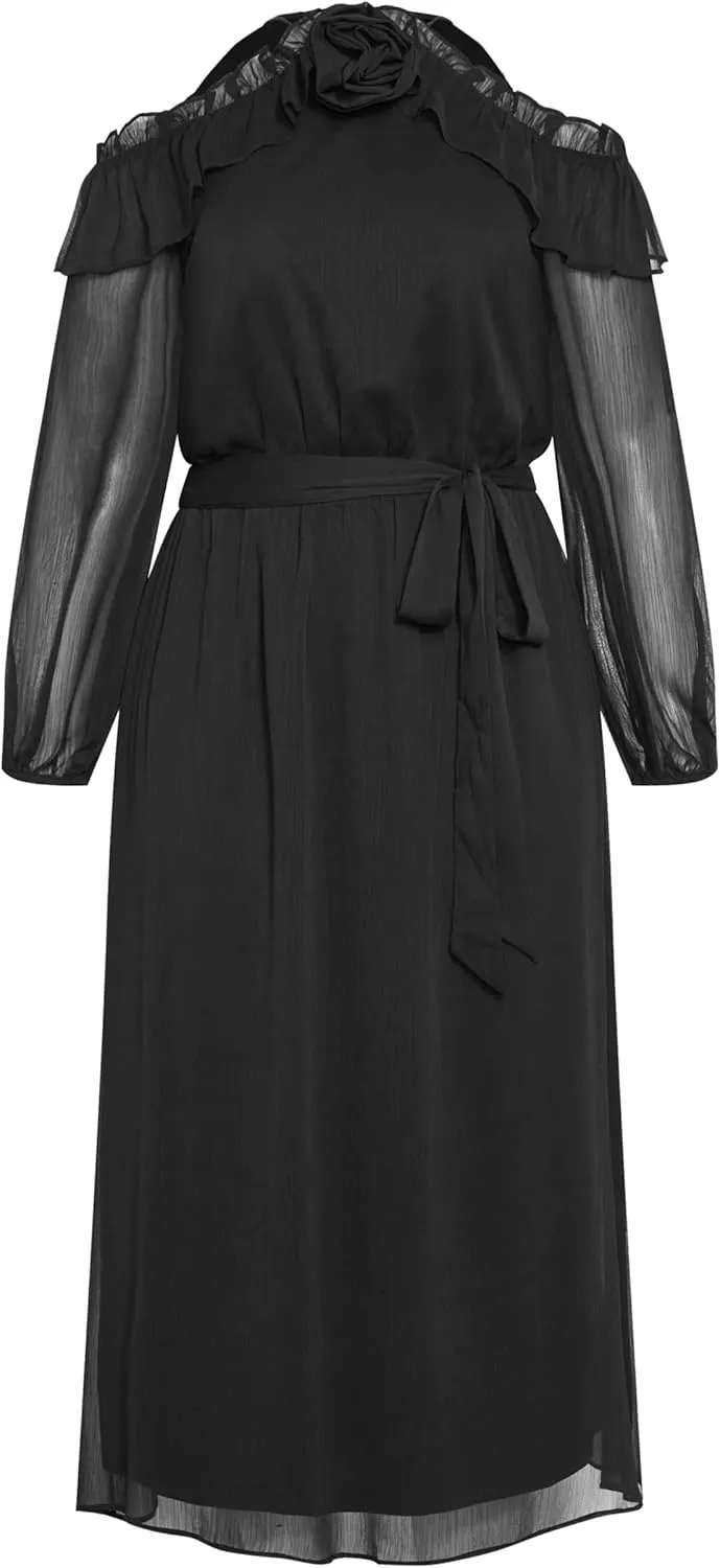City Chic Women's Plus Size Nikita High Neck Flower Dress
