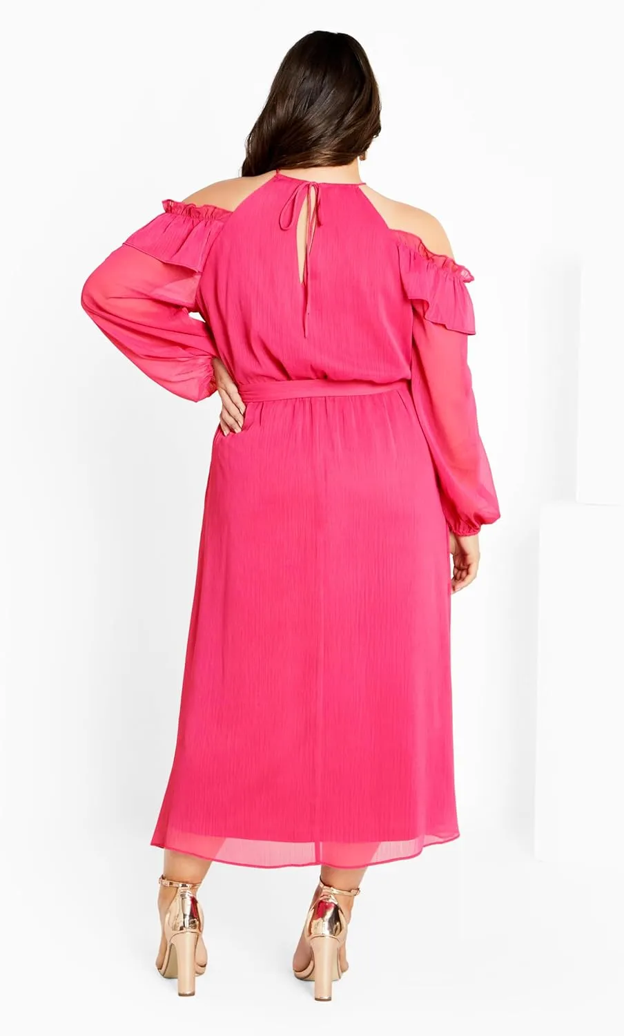 City Chic Women's Plus Size Nikita High Neck Flower Dress