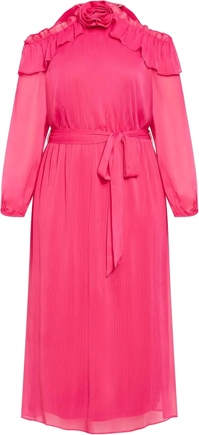 City Chic Women's Plus Size Nikita High Neck Flower Dress
