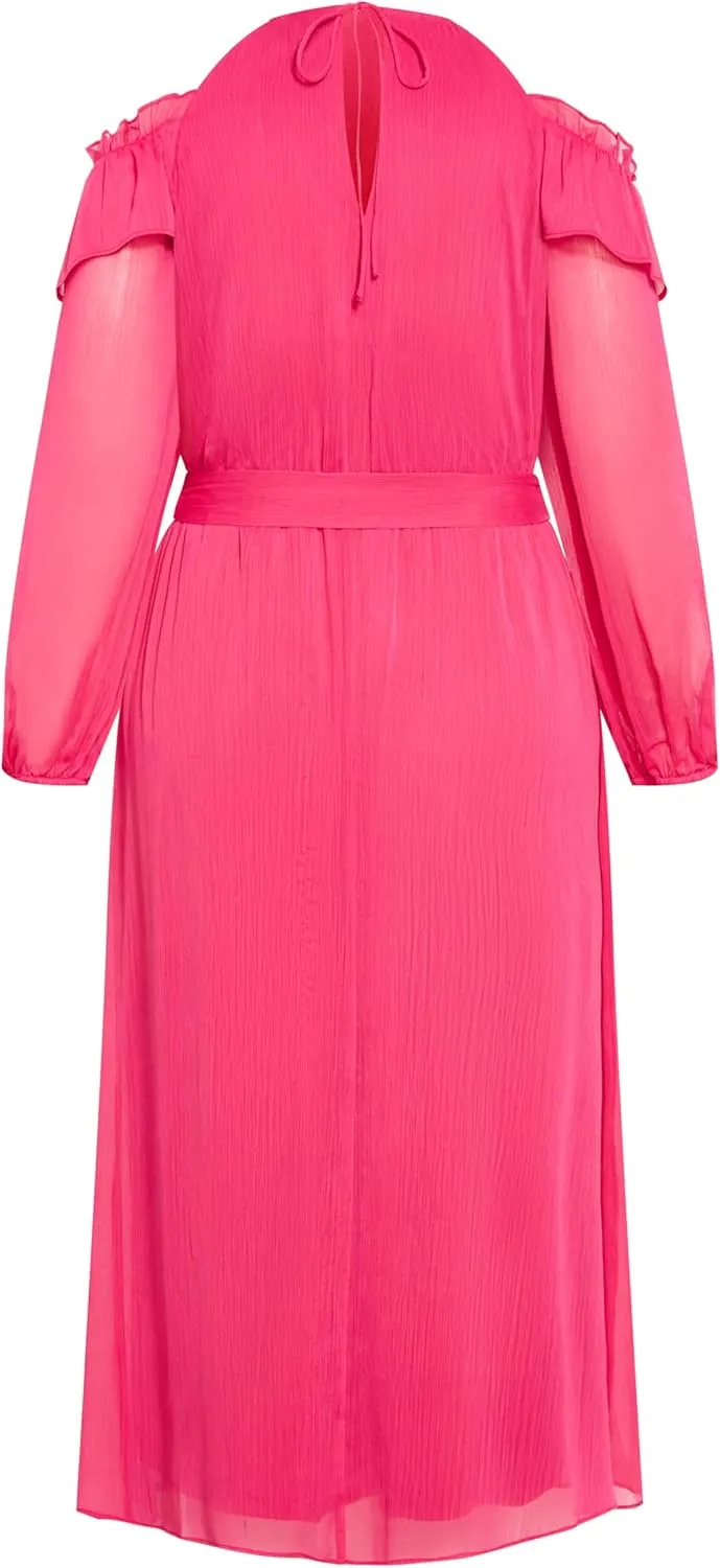 City Chic Women's Plus Size Nikita High Neck Flower Dress