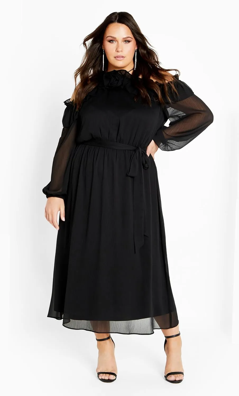City Chic Women's Plus Size Nikita High Neck Flower Dress