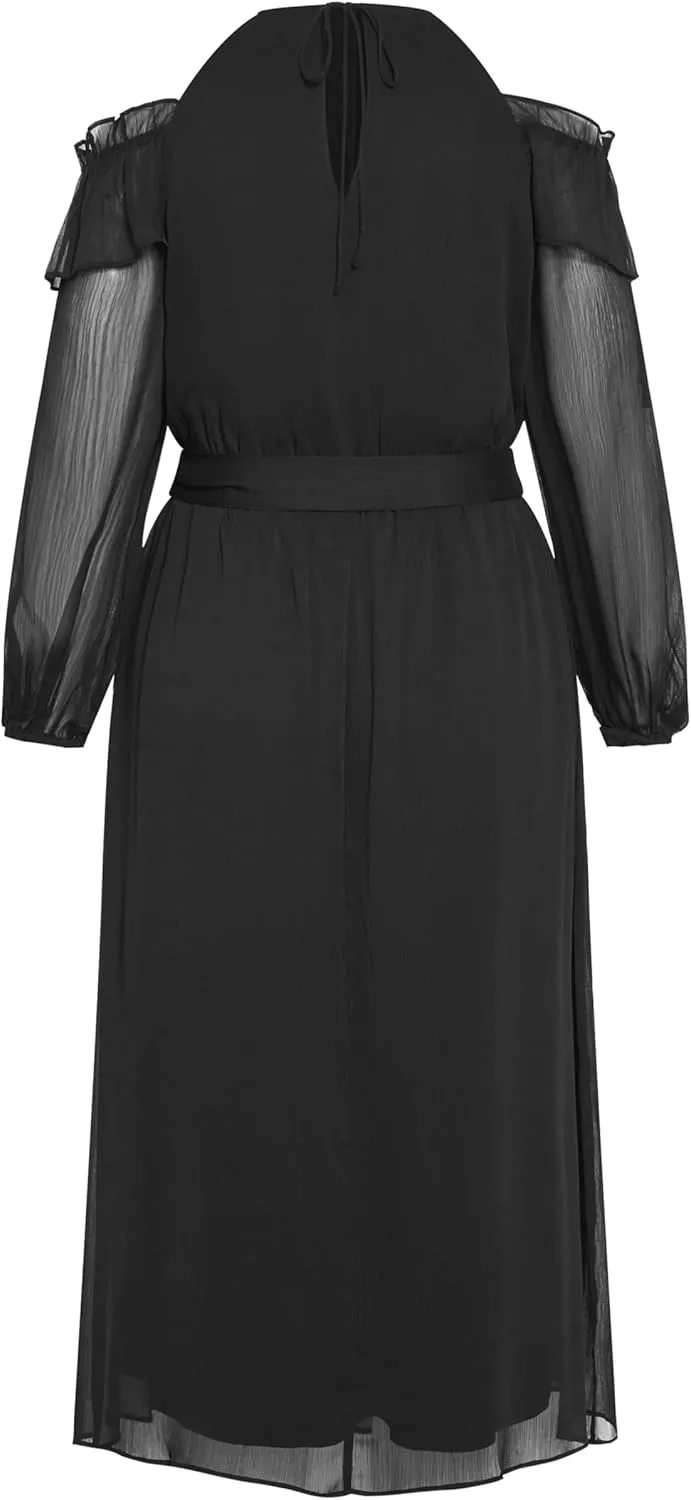 City Chic Women's Plus Size Nikita High Neck Flower Dress