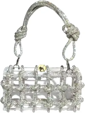 Clear Acrylic Bag Rhinestone Acrylic Clutch Crystal Evening Purses for Women Glitter Handbag for Wedding Cocktail Party Prom