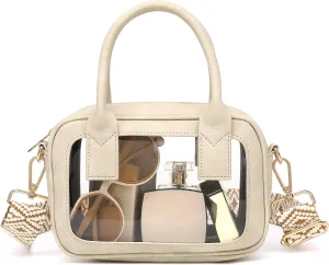 Clear Crossbody Bag Stadium Approved, Top Handle Clear Stadium Purse for Women Clear Bag for Stadium Events, Concerts