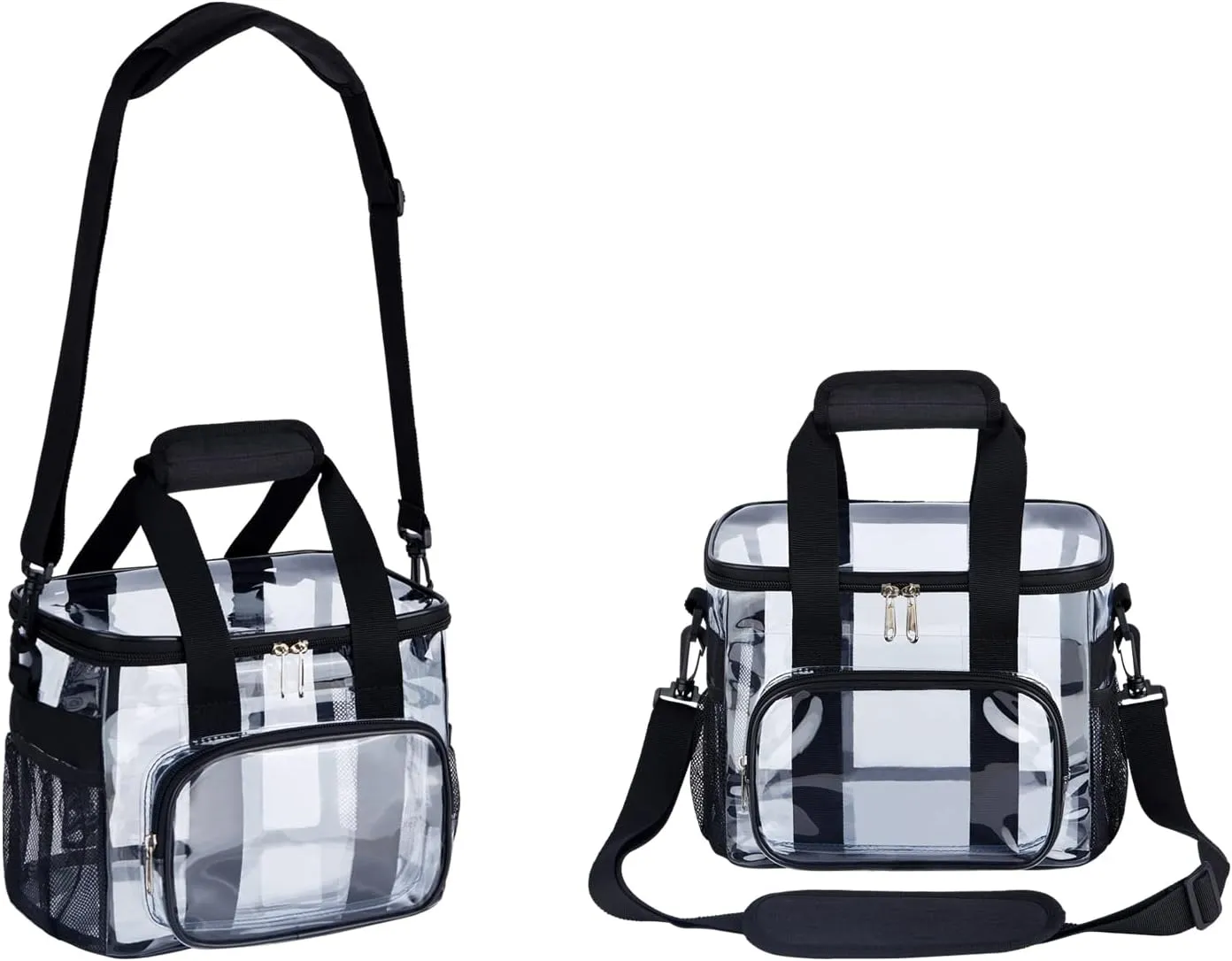 Clear Lunch Bag 10-Can with Adjustment Shouder Strap for Women/Men, Reusable Clear Lunch Box/Clear Tote Bag Stadium Approved for Work,School,Picnic,Security Check(Medium)