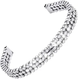 CLISPEED Silver Rhinestone Watchband Replacement for Elegant Wristband for Women Fits Wrists and Fashionable Design Sparkling Accessory for Stylish Looks