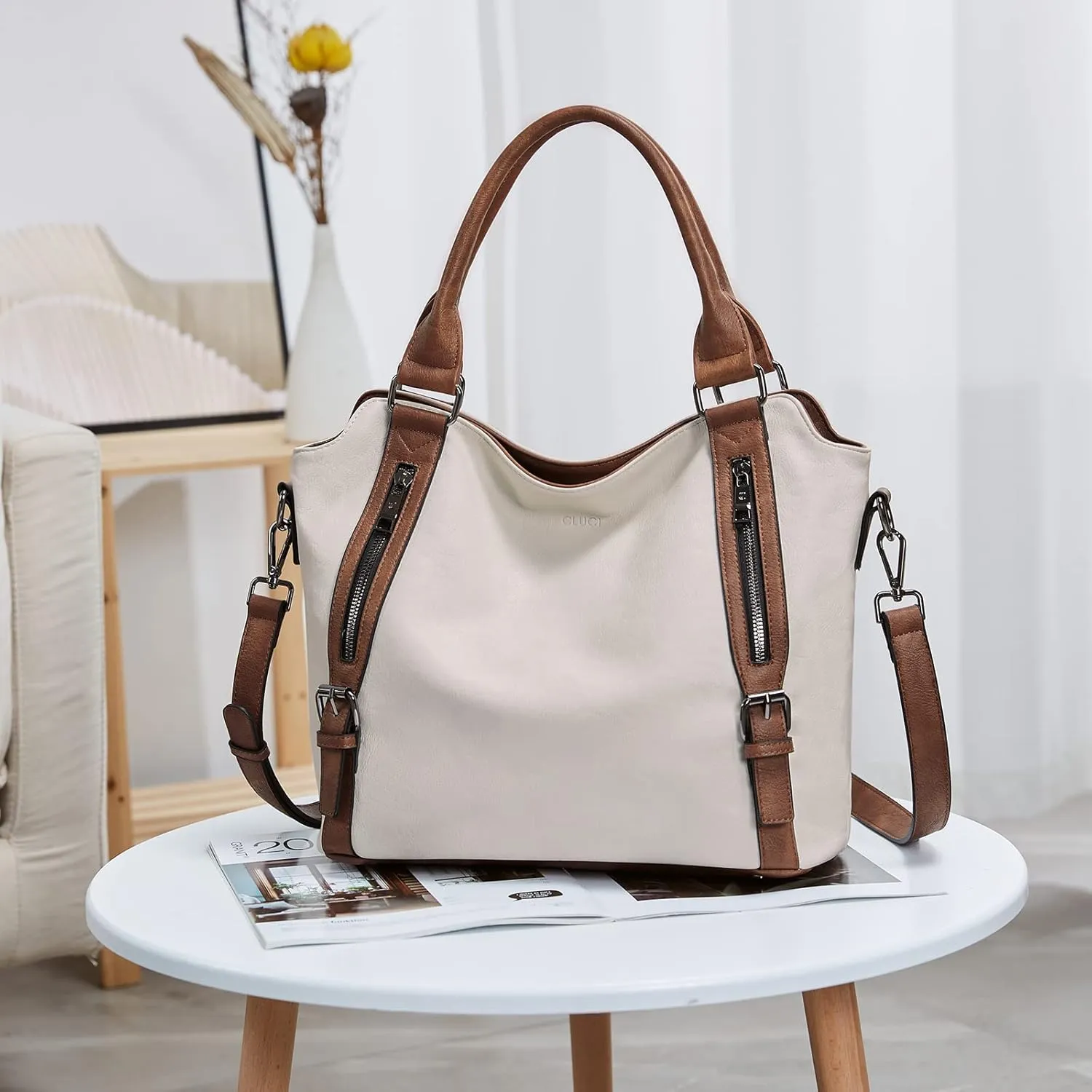CLUCI Purses for Women Vegan Leather Handbags Tote Purse Shoulder Bag Large Ladies Hobo Bags