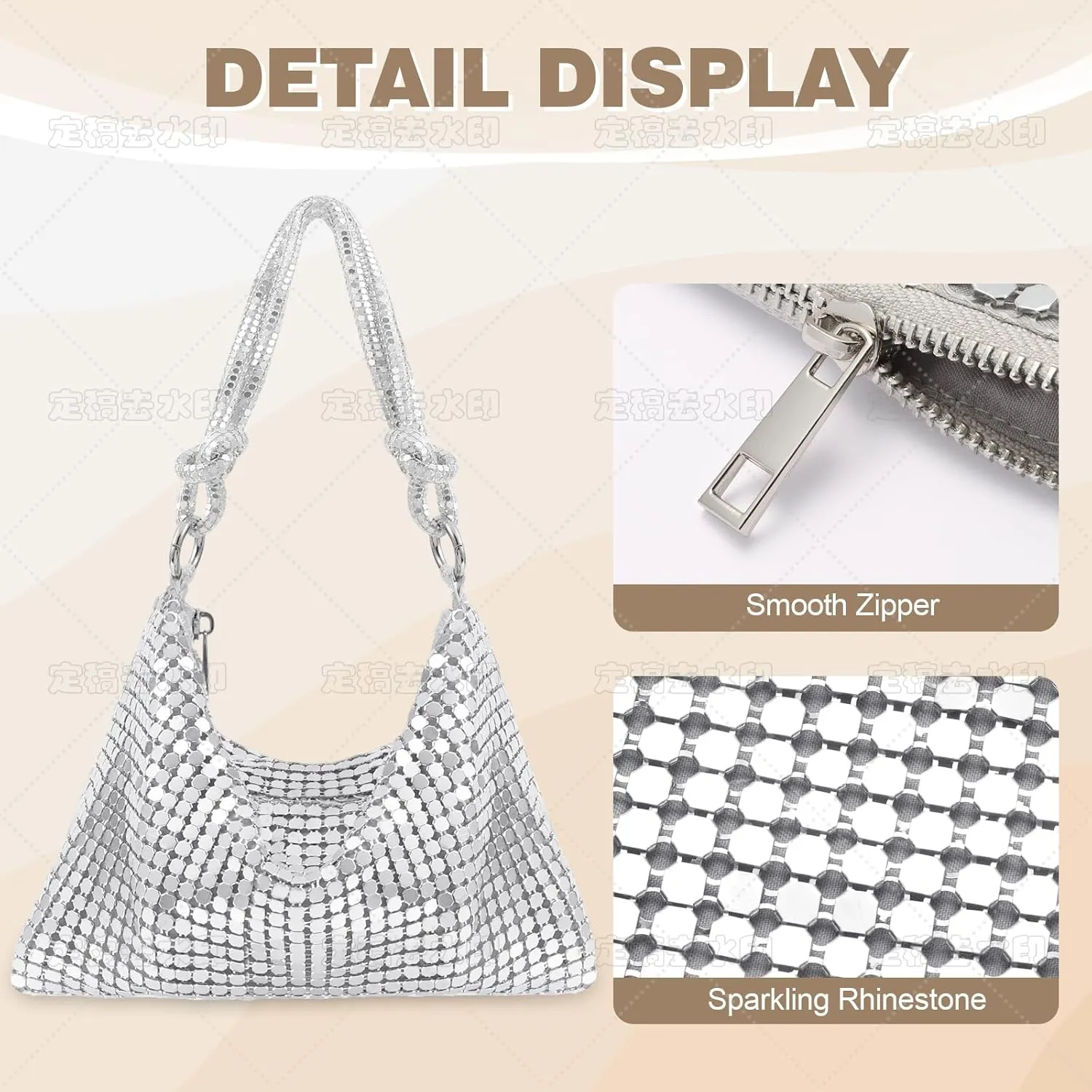 Clutch Purse for Women,Sparkly Rhinestone Evening Bag Wedding & Party Accessories,Handbag Fits Phone,Wallet & Lipstick