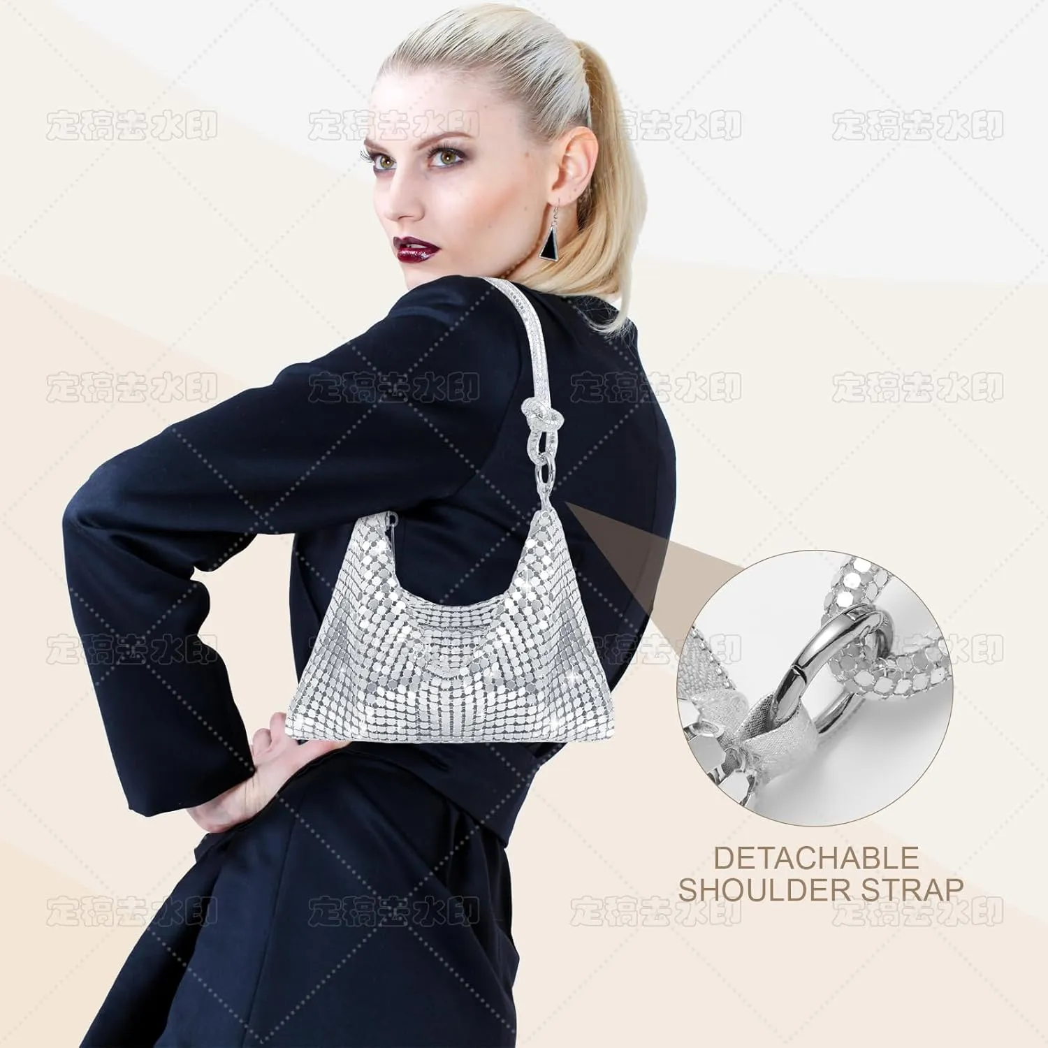 Clutch Purse for Women,Sparkly Rhinestone Evening Bag Wedding & Party Accessories,Handbag Fits Phone,Wallet & Lipstick